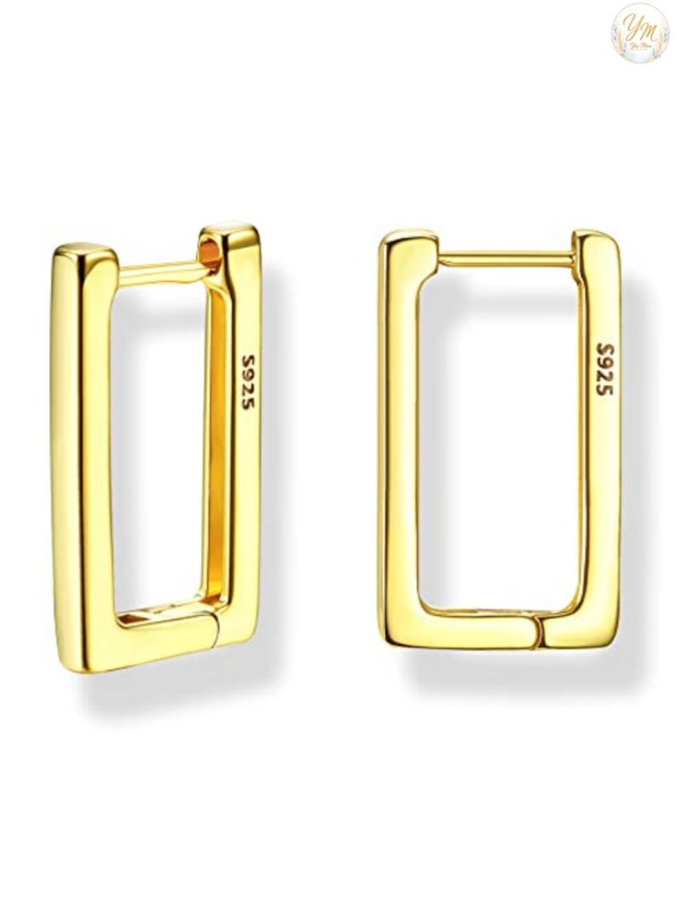 Solid 925 Sterling Silver Small Huggie Hoop Earrings 18K Gold Plated